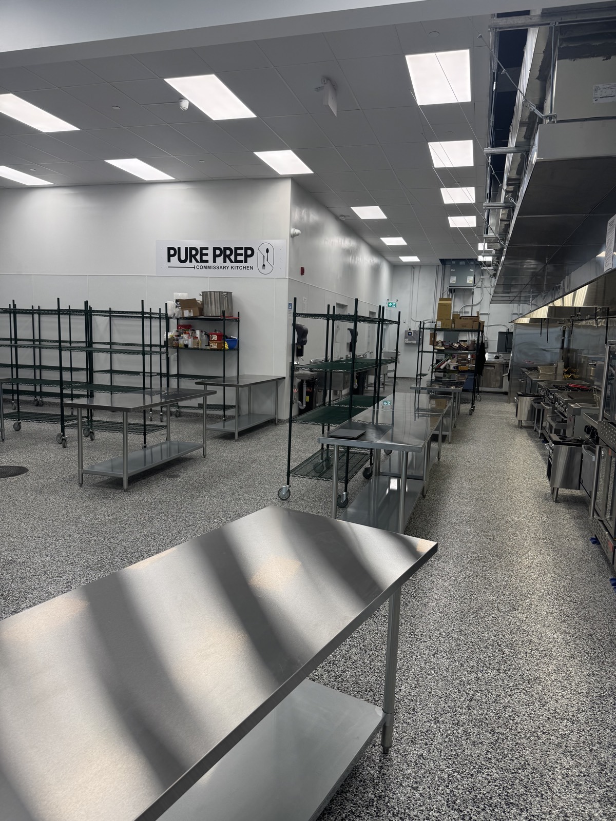 Prep area inside the PurePrep Victoria commissary kitchen