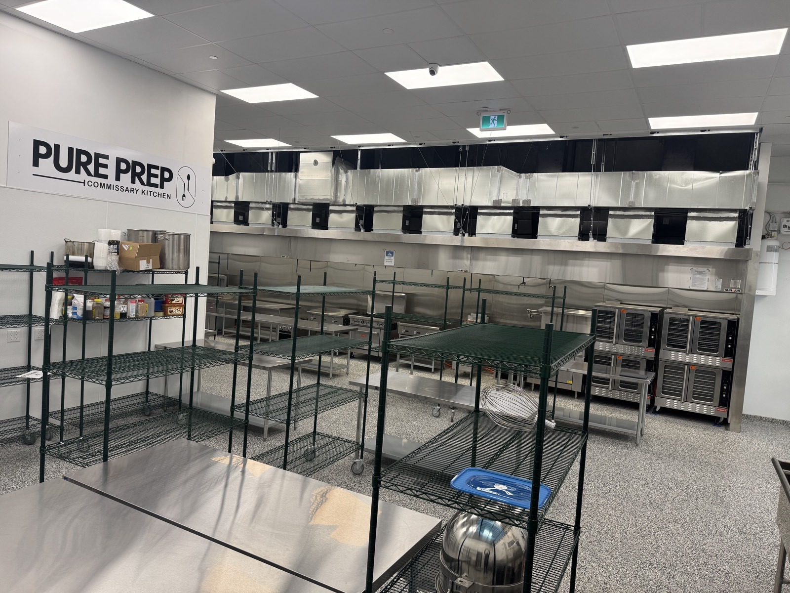Commercial convection ovens and production floor at PurePrep near Victoria